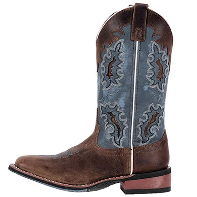Laredo Women's Brown And Denim Blue Square Toe Boots 4 Laredo Women's Brown And Denim Blue Square Toe Boots - Image 2
