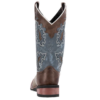 Laredo Women's Brown And Denim Blue Square Toe Boots 6 Laredo Women's Brown And Denim Blue Square Toe Boots - Image 4