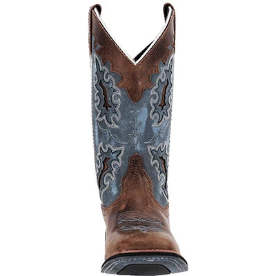 Laredo Women's Brown And Denim Blue Square Toe Boots 5 Laredo Women's Brown And Denim Blue Square Toe Boots - Image 3