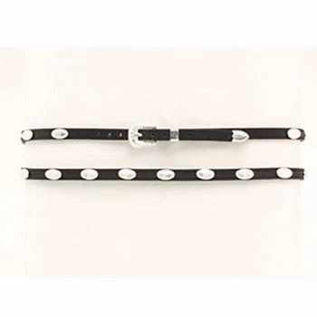 Black Hat Band With Oval Conchos 3 Black Hat Band With Oval Conchos