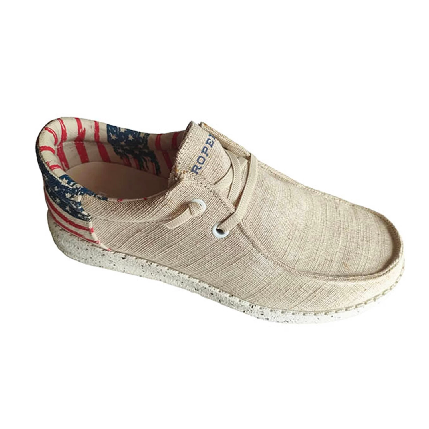 Kid's Roper Beige Patriotic Causal Shoe 3 Kid's Roper Beige Patriotic Causal Shoe