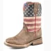Roper Kid's Brown Distressed Flag Square Toe Boot -Ariat Store 0901870011368