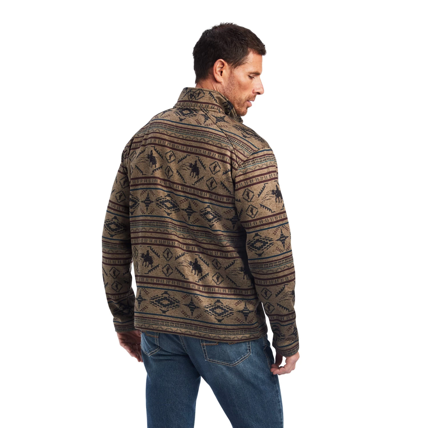Ariat Brown Southwest Zip Sweater 4 Ariat Brown Southwest Zip Sweater - Image 2