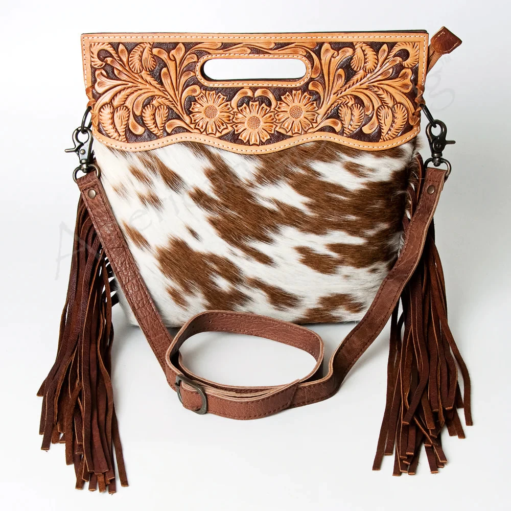 American Darling Brown And White Hide Fringe Purse 5 American Darling Brown And White Hide Fringe Purse - Image 3