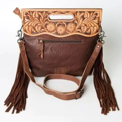 American Darling Brown And White Hide Fringe Purse 9 American Darling Brown And White Hide Fringe Purse -Ariat Store 111479 G
