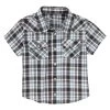 Wrangler Brown And Green Plaid Short Sleeve 1 Wrangler Brown And Green Plaid Short Sleeve -Ariat Store 112329305 LF01 SWLL PRD