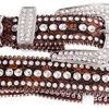 Women's Brown Gator Rhinestone Stud Belt -Ariat Store 113 brown