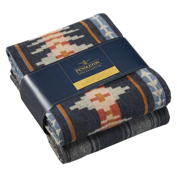 Pendleton Trail Ridge Navy Throw Set 3 Pendleton Trail Ridge Navy Throw Set