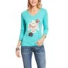 Ariat Women's Turquoise Thunderbird Rose Long Sleeve Tee 1 Ariat Women's Turquoise Thunderbird Rose Long Sleeve Tee -Ariat Store 1280 2lrpc332bxP7