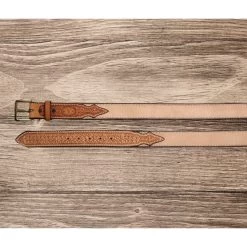 Texas Saddlery- Saddle Tan/Spider Tooled Combo Kids Belt