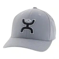 Hooey YOUTH Flexfit Grey Cap-Black Hooey Up Patch