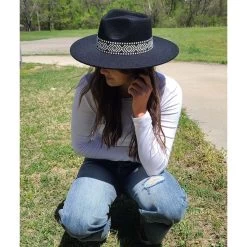 Women's Black Fedora W/ Aztec Band -Ariat Store 20220413 134057