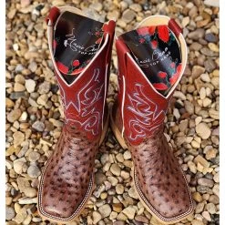 Macie Bean Full Quill Tobacco Ostrich Boot -Ariat Store 20230220 154827