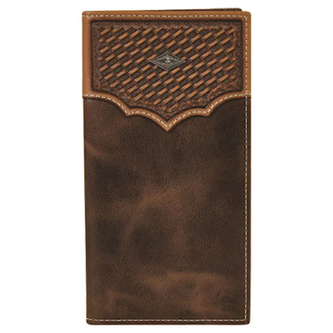 Justin Basket Weave Yoke Rodeo Wallet 3 Justin Basket Weave Yoke Rodeo Wallet