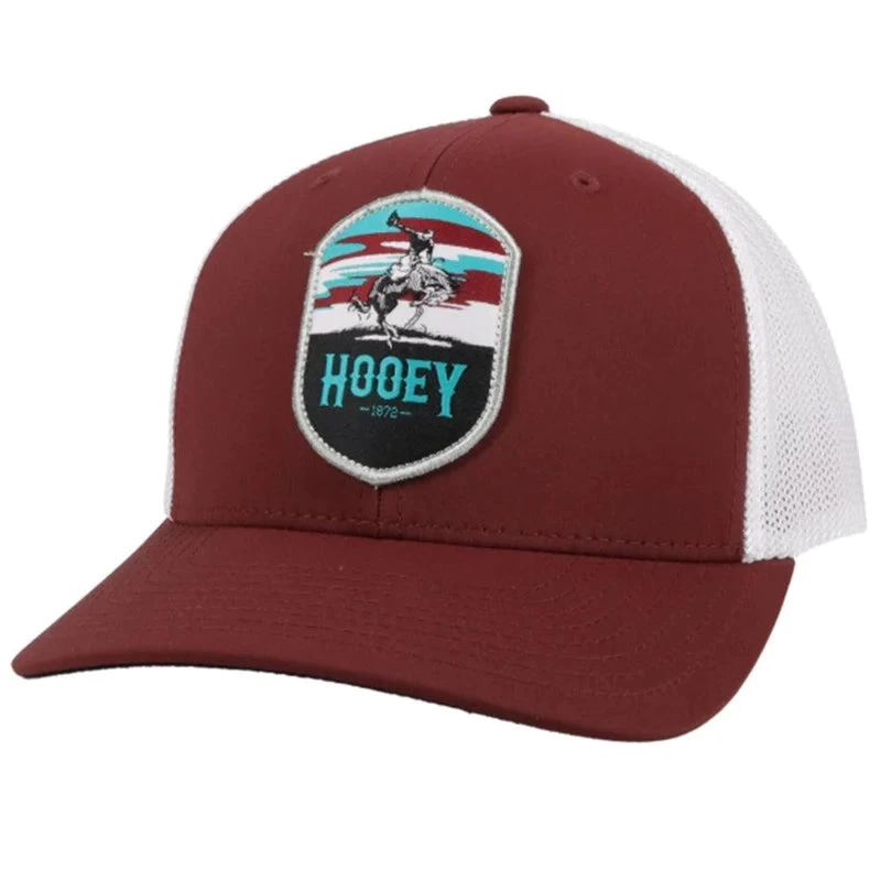 Hooey YOUTH Maroon/White Cheyenne Cap-Turqoise Cheyenne Patch 3 Hooey YOUTH Maroon/White Cheyenne Cap-Turqoise Cheyenne Patch