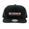 Hooey High Profile Black Cap-Serape Rodeo Patch 1 Hooey High Profile Black Cap-Serape Rodeo Patch -Ariat Store 2153T BK 7557 STTch1