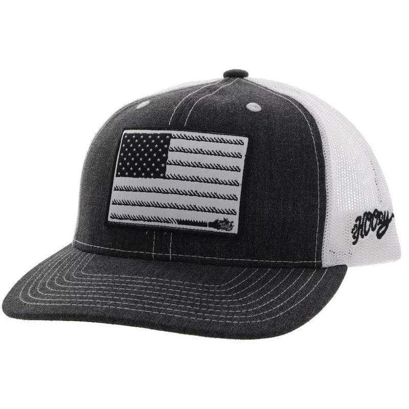 Hooey YOUTH Charcoal/White Cap-Cowboy Flag Patch 3 Hooey YOUTH Charcoal/White Cap-Cowboy Flag Patch