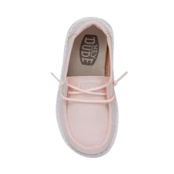 Heydude Hey Dude Wendy Toddler Slub Canvas Pink 17 Heydude Hey Dude Wendy Toddler Slub Canvas Pink -Ariat Store 40144 680 WENDYTODDLERSLUBCANVAS PINK RIGHTTOP