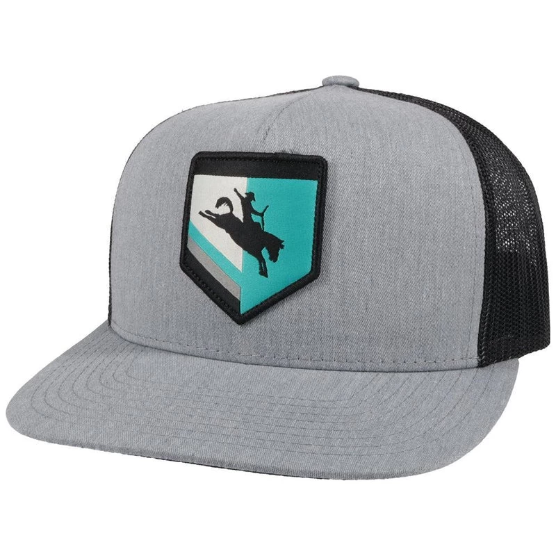 Hooey YOUTH Grey/Black Youth Cap-Turquoise Tibbs Cheyenne Patch 3 Hooey YOUTH Grey/Black Youth Cap-Turquoise Tibbs Cheyenne Patch