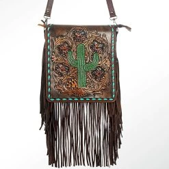 American Darling Cactus Tooled With Fringe Purse 10 American Darling Cactus Tooled With Fringe Purse -Ariat Store ADBG396 1
