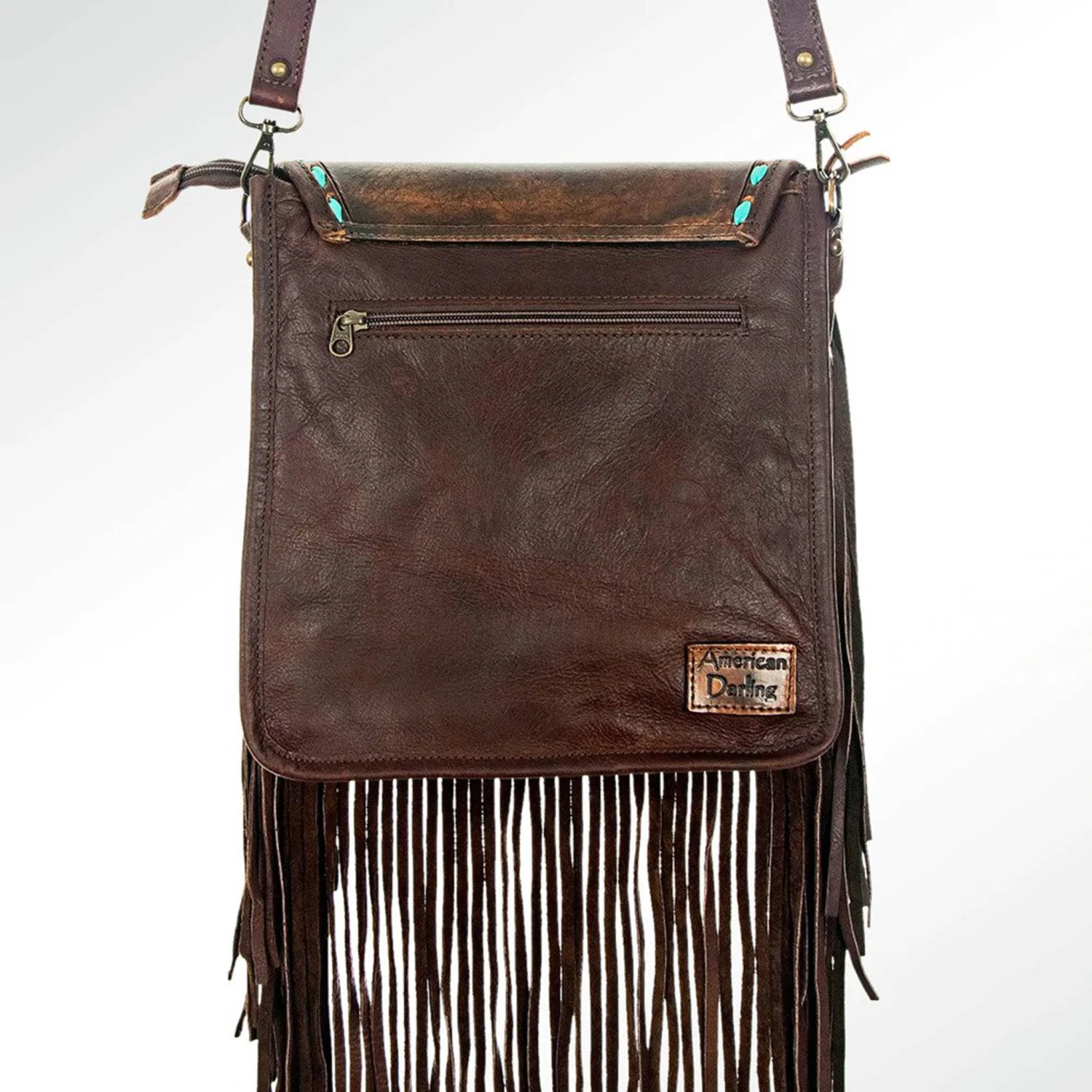 American Darling Cactus Tooled With Fringe Purse 8 American Darling Cactus Tooled With Fringe Purse - Image 6