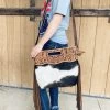 American Darling Brown And White Hide Fringe Purse 1 American Darling Brown And White Hide Fringe Purse -Ariat Store ADBGS146BRWa