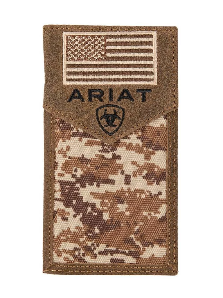 Ariat Men's Digital Camo Flag Checkbook Cover Rodeo Wallet 3 Ariat Men's Digital Camo Flag Checkbook Cover Rodeo Wallet