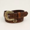 Ariat Women's Tooled Belt -Ariat Store Ariat Ladies Belt 1 12 Floral Tooled Sunflower Concho Tan prd 79445 s a1533508