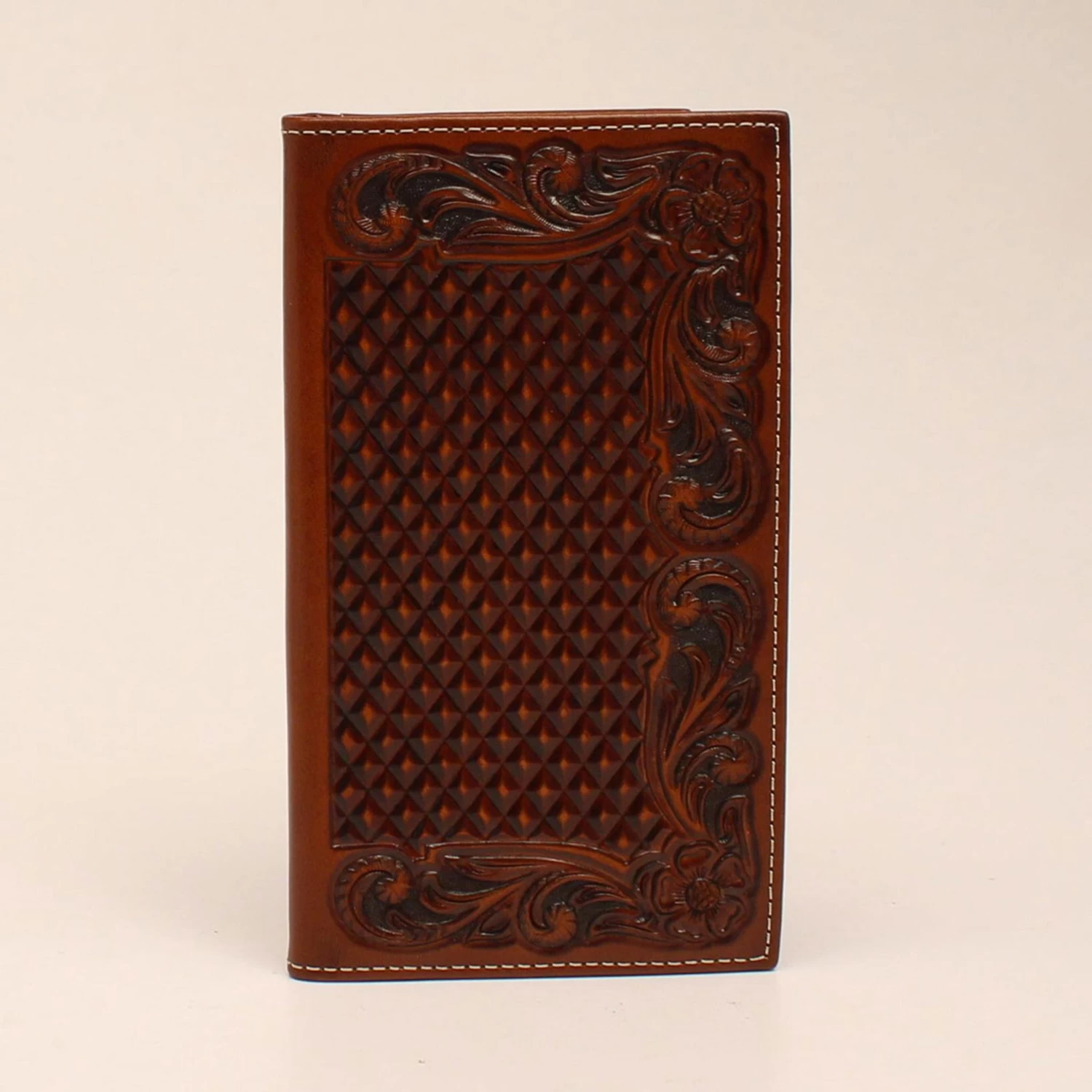 Ariat Rodeo Basketweave Floral Embossed Wallet