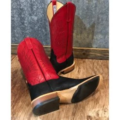 Anderson Bean Black And Red Boar Hide Boots -Ariat Store BLACK SOLE