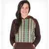 Cowgirl Tuff Women's Brown Pullover With Coral Aztec -Ariat Store C02 100324front