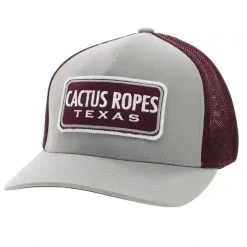 Hooey YOUTH Maroon/Grey Cap-Cactus Rope Patch