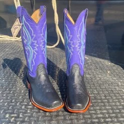 Fenoglio Black & Purple Smooth Ostrich Boots -Ariat Store IMG 5365