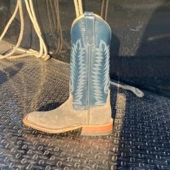 Anderson Bean Women's Grey & Regal Blue Waxy Kudu Boots -Ariat Store IMG 6016