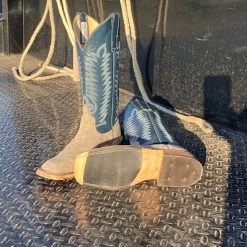 Anderson Bean Women's Grey & Regal Blue Waxy Kudu Boots -Ariat Store IMG 6018