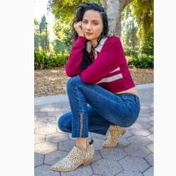 Grace In LA Women's Leopard Skinny Jean