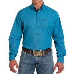 Ariat Store 26 Cinch Men's Turquoise Striped Long Sleeve Shirt