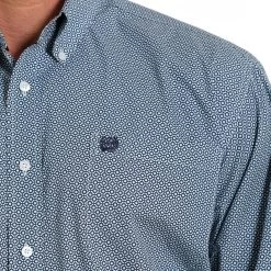 Cinch Men's Light Plus Geometric Print Long Sleeve Shirt -Ariat Store MTW1105568 3