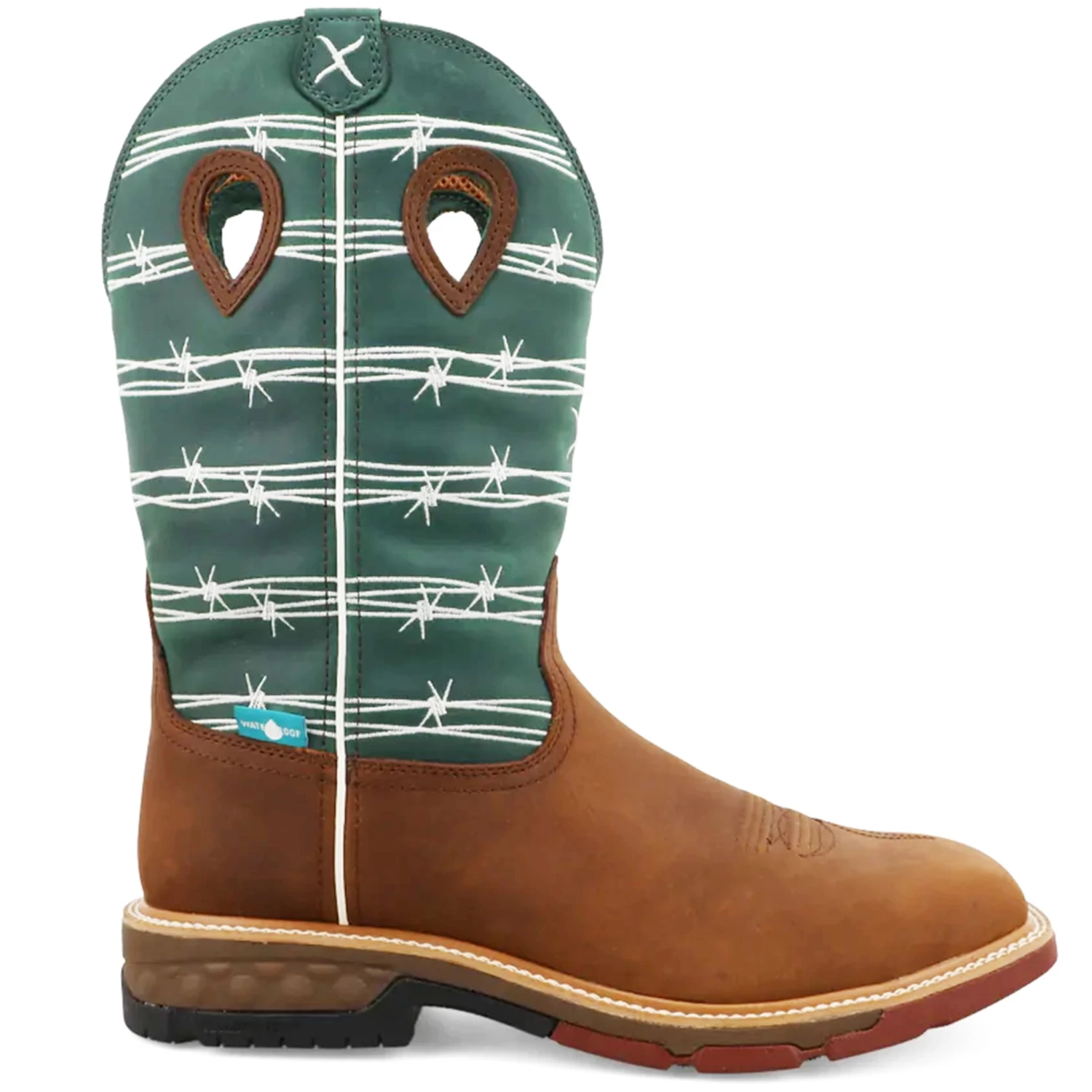 Twisted X Men's 12" Waterproof Alloy Toe Pull-On Work Boot-Green Top 6 Twisted X Men's 12" Waterproof Alloy Toe Pull-On Work Boot-Green Top - Image 4
