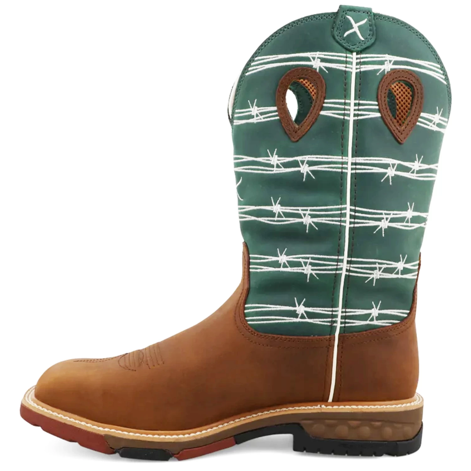 Twisted X Men's 12" Waterproof Alloy Toe Pull-On Work Boot-Green Top 4 Twisted X Men's 12" Waterproof Alloy Toe Pull-On Work Boot-Green Top - Image 2