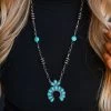 Link Chain With Turquoise Naja Pendant 1 Link Chain With Turquoise Naja Pendant -Ariat Store N1270b