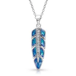 Montana Silversmiths Montana Silver Hawk Feather Opal Necklace