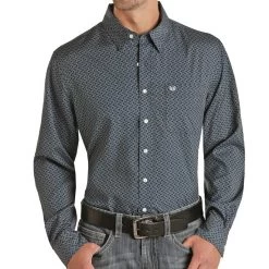 Panhandle Men's Blue Diamond Geo Shirt