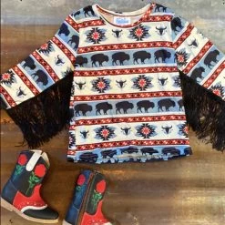 Shea Baby Buffalo Fringe Long Sleeve Shirt -Ariat Store ST02