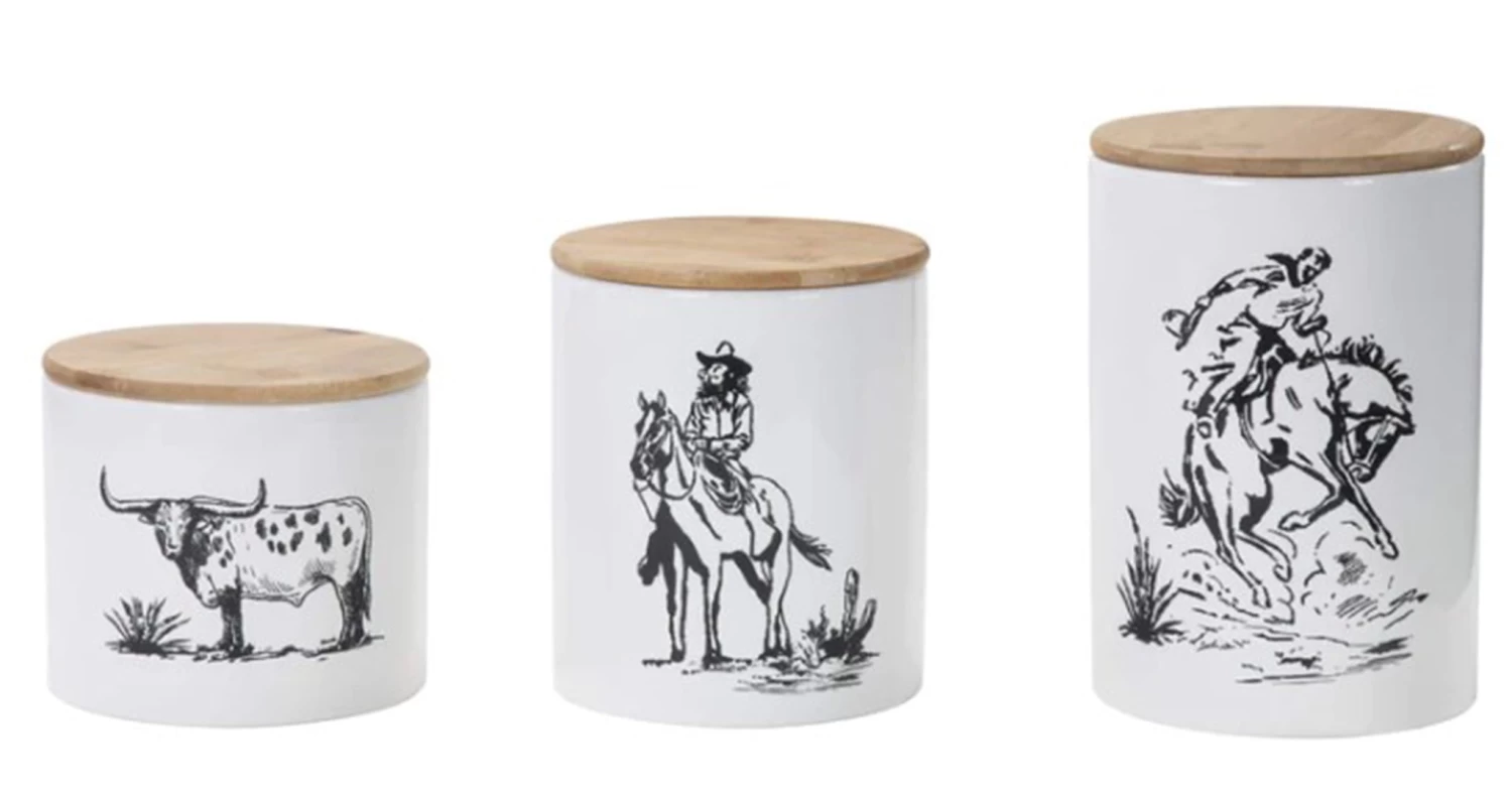 Ranch Life 3 Pc Canister Set 3 Ranch Life 3 Pc Canister Set