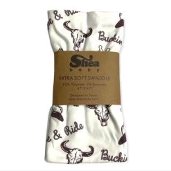 White Cowboy Swaddle Blanket
