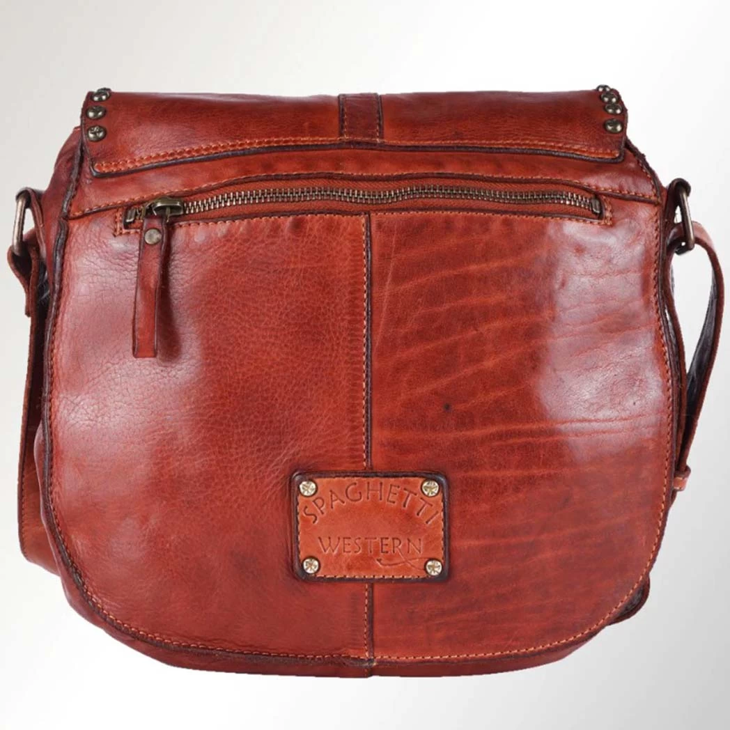 Spaghetti Western Messenger Bag W/ Studding Cognac 5 Spaghetti Western Messenger Bag W/ Studding Cognac - Image 3