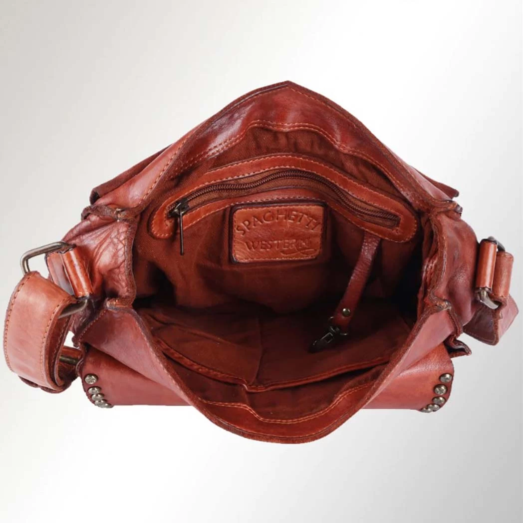 Spaghetti Western Messenger Bag W/ Studding Cognac 6 Spaghetti Western Messenger Bag W/ Studding Cognac - Image 4