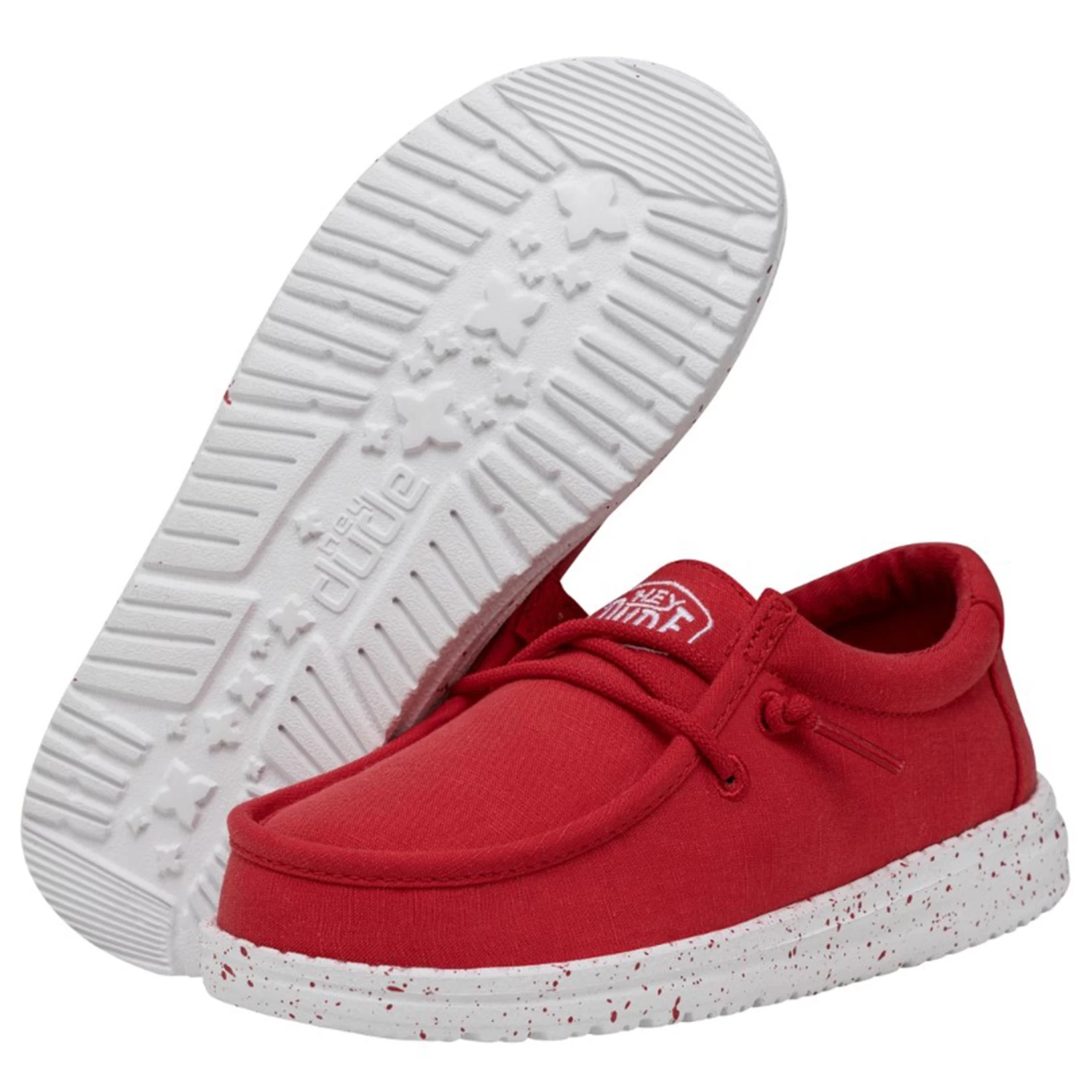 Heydude Hey Dude Wally Youth Slub Canvas Red 4 Heydude Hey Dude Wally Youth Slub Canvas Red - Image 2