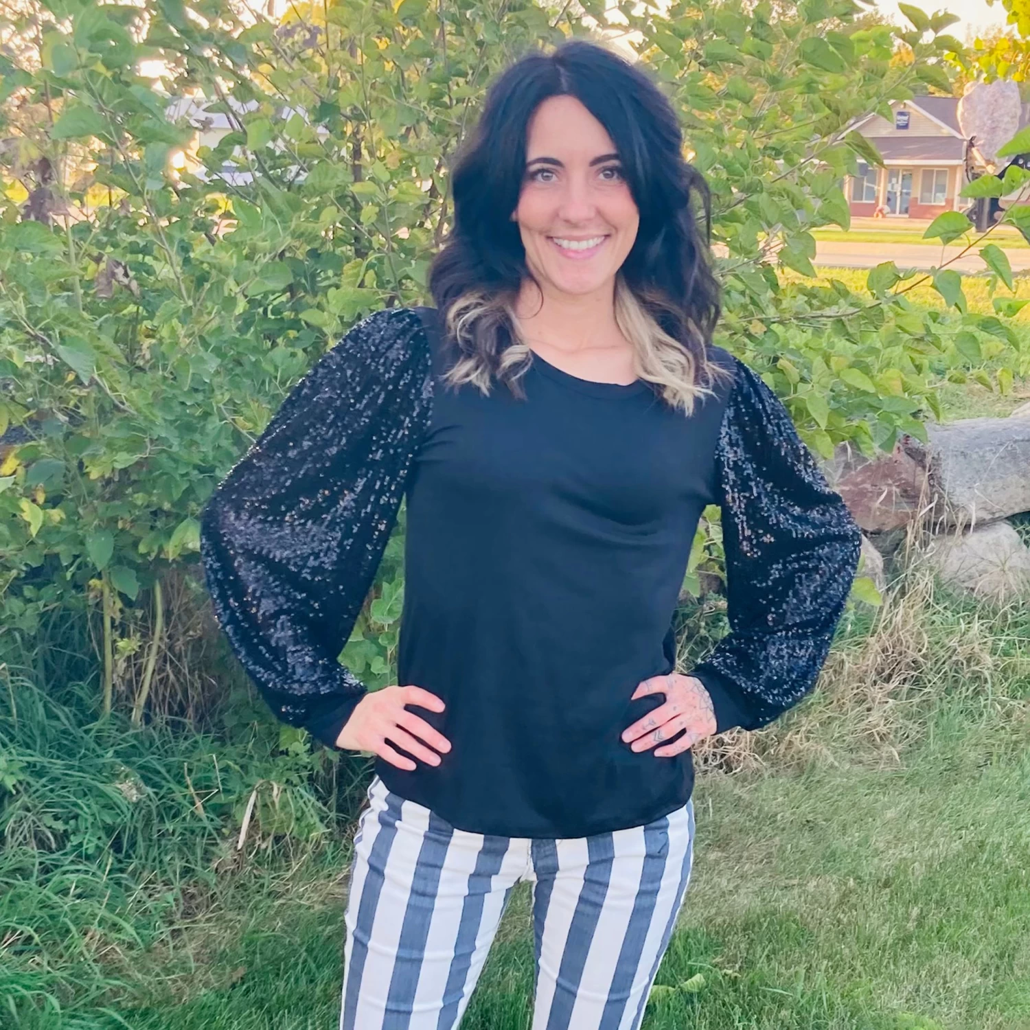 Solid Sequins Long Sleeve Shirt 6 Solid Sequins Long Sleeve Shirt - Image 4